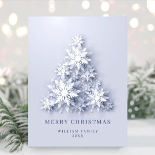 Elegant Snowflakes Christmas Greeting Holiday Postcard