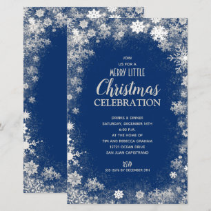 Elegant Snowflakes Christmas Holiday Budget Invite