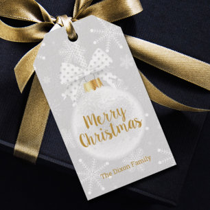 Elegant Snowflakes Christmas Ornament Gift Tags