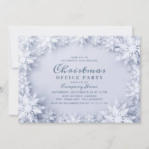 Elegant Snowflakes Corporate Christmas Party Invitation