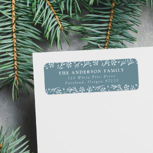 Elegant Snowflakes Frost Holiday Return Address