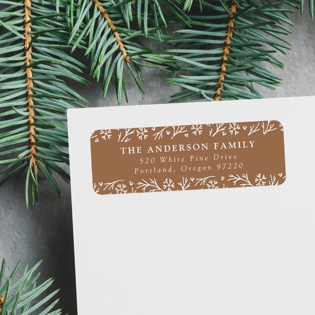 Elegant Snowflakes Gingerbread Return Address (Creator Uploaded)