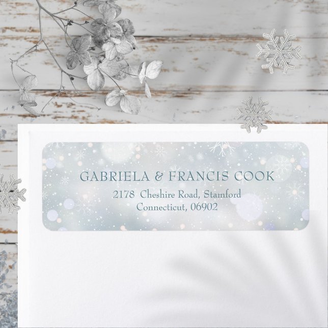Élégant Snowflakes hiver Adresse de retour (Elegant Winter Snowflakes Return Address Label)
