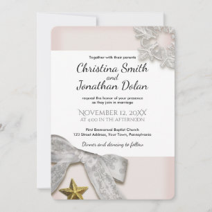 Élégant Snowflakes Invitation de mariage hivernal