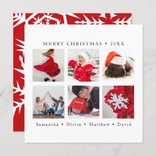 Elegant Snowflakes Merry Christmas Custom Photo Holiday Card