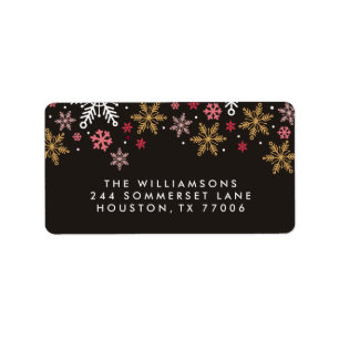 Elegant Snowflakes Personalized Holiday Labels