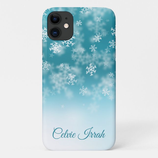 Elegant Snowflakes Personalized | iPhone X Case (Back)