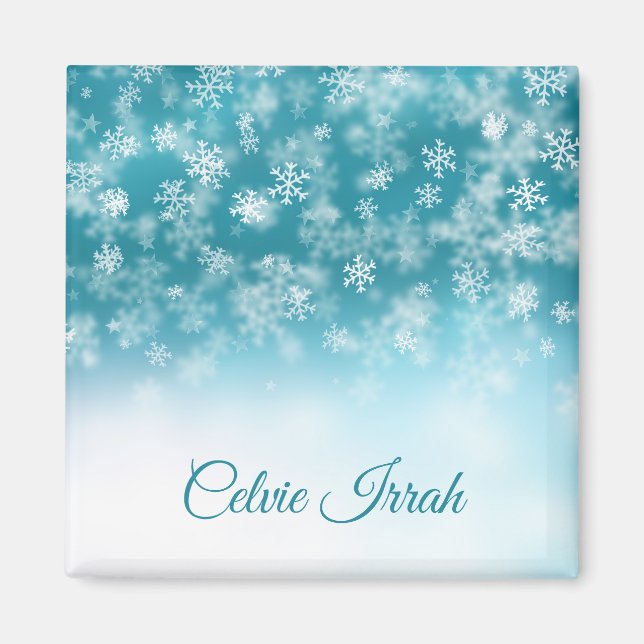 Elegant Snowflakes Personalized | Magnet (Front)