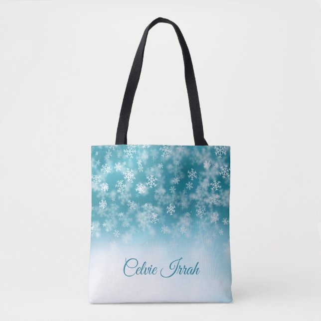 Elegant Snowflakes Personalized | Tote Bag (Front)