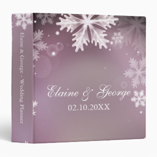 Elegant snowflakes pink winter Wedding Planner Binder