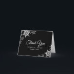 Elegant Snowflakes Plaid Black Wedding Thank You Card<br><div class="desc">This wedding design features elegant snowflakes on the front and a classic plaid pattern on the back. Click the customize button for more flexibility in modifying the text. Variations of this design, different paper types, as well as coordinating products are available in our shop, zazzle.com/store/doodlelulu. Contact us if you need...</div>