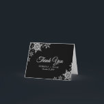 Elegant Snowflakes Plaid Black Wedding Thank You Card<br><div class="desc">This wedding design features elegant snowflakes on the front and a classic plaid pattern on the back. Click the customize button for more flexibility in modifying the text. Variations of this design, different paper types, as well as coordinating products are available in our shop, zazzle.com/store/doodlelulu. Contact us if you need...</div>