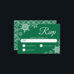Elegant Snowflakes Plaid Dark Green Wedding RSVP<br><div class="desc">This wedding design features elegant snowflakes on the front and a classic plaid pattern on the back. Click the customize button for more flexibility in modifying the text. Variations of this design, different paper types, as well as coordinating products are available in our shop, zazzle.com/store/doodlelulu. Contact us if you need...</div>