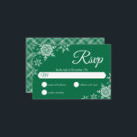 Elegant Snowflakes Plaid Dark Green Wedding RSVP<br><div class="desc">This wedding design features elegant snowflakes on the front and a classic plaid pattern on the back. Click the customize button for more flexibility in modifying the text. Variations of this design, different paper types, as well as coordinating products are available in our shop, zazzle.com/store/doodlelulu. Contact us if you need...</div>