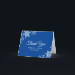Elegant Snowflakes Plaid Deep Blue Wedding Thank You Card<br><div class="desc">This wedding design features elegant snowflakes on the front and a classic plaid pattern on the back. Click the customize button for more flexibility in modifying the text. Variations of this design, different paper types, as well as coordinating products are available in our shop, zazzle.com/store/doodlelulu. Contact us if you need...</div>