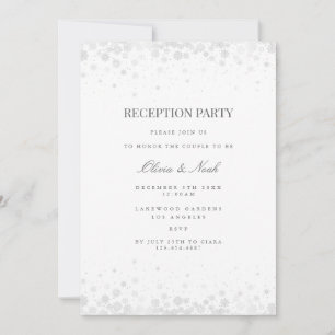 Élégant Snowflakes Réception Carte d'invitation