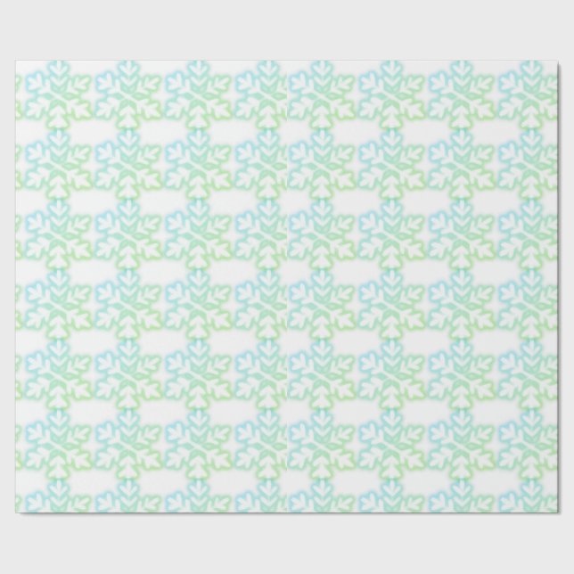 Elegant snowflakes teal green pattern wrapping paper (Seam)