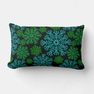 Elegant Snowflakes Winter Holiday Pattern Lumbar Pillow