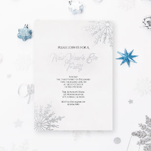 Elegant Snowflakes Winter New Year's Eve Party