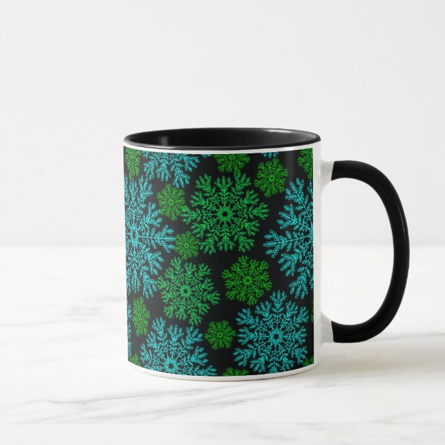 Elegant Snowflakes Winter Pattern Mug (Right)
