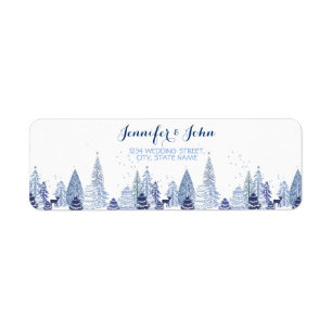 Elegant Snowflakes Winter Wedding Return Address