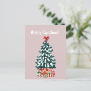 Elegant Snowy Christmas Tree Postcard