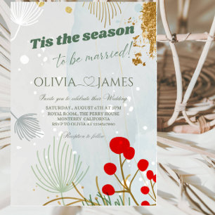 Elegant Snowy Christmas Wedding Party Invitation