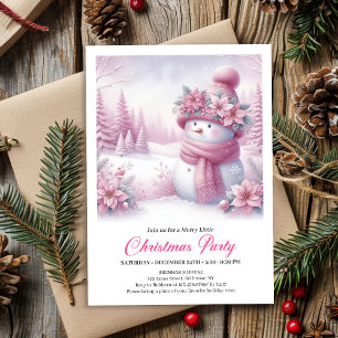 Elegant Snowy Forest Kids Editable Christmas  Invitation