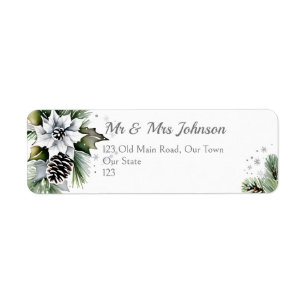 Elegant snowy pines white poinsettia