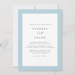 Elegant Soft Blue Classic Wedding Invitation