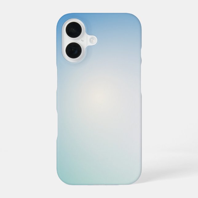  Elegant Soft Blue & White Ombre  iPhone 16 Case (Back)