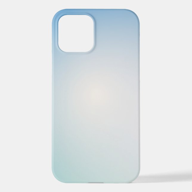  Elegant Soft Blue & White Ombre  iPhone Case (Back)