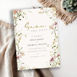 Elegant Soft Blush Green Red Meadow Watercolor Save The Date<br><div class="desc">Soft Blush Meadow Watercolor Floral Theme Collection.- it's an elegant script watercolor Illustration of soft delicate meadow flowers perfect for your summer spring and country wedding & parties. It’s very easy to customize,  with your personal details. If you need any other matching product or customization,  kindly message via Zazzle.</div>