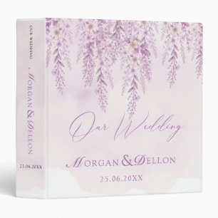 Elegant Soft Blush Lavender Floral Wedding Binder