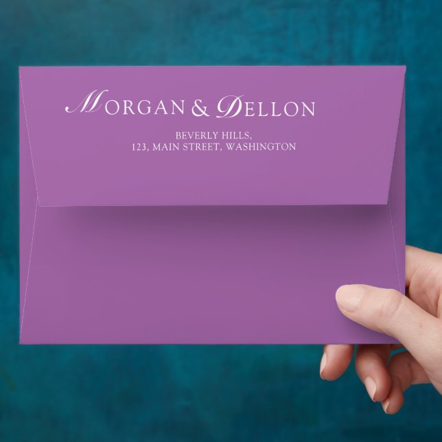 Elegant Soft Blush Lavender Floral Wedding Envelope (Hand)