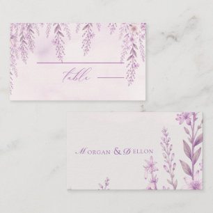 Elegant Soft Blush Lavender Floral Wedding Place Card