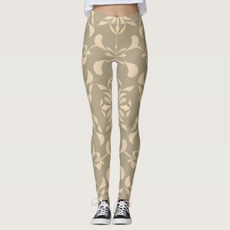 Elegant Soft Colour Leggings with Seamless Decor P