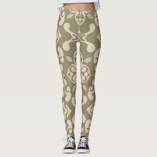 Elegant Soft Colour Leggings with Seamless Pattern