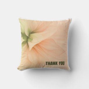Elegant Soft Floral "Thank You" Throw Pillow