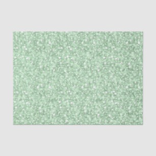 Elegant Soft Green Faux Glitter & Sparkles Tissue Paper