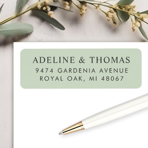 Elegant Soft Green Mariage Adresse de retour