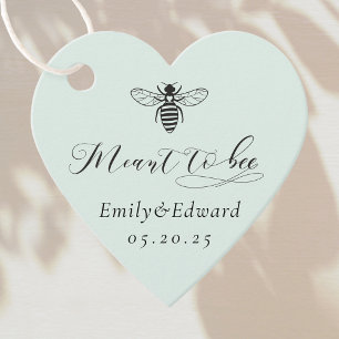 Elegant Soft Green Meant to Bee Wedding Favour Tags