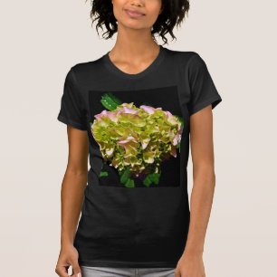 Elegant soft green pink floral hydrangeas T-Shirt