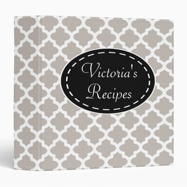 Elegant Soft Grey Recipe Binder (Front/Spine)