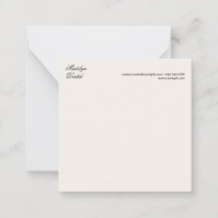 Elegant Soft Ivory Modern Note Card Design Style