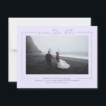 Elegant Soft Lavender Purple Save the Date Photo<br><div class="desc">Elegant minimalist soft lavender purple save the date photo cards</div>