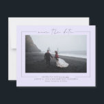 Elegant Soft Lavender Purple Save the Date Photo<br><div class="desc">Elegant minimalist soft lavender purple save the date photo cards</div>
