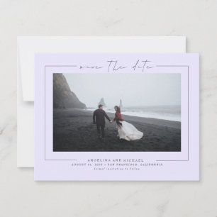 Elegant Soft Lavender Purple Save the Date Photo