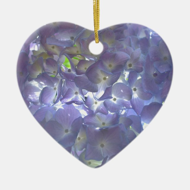 Elegant soft light purple floral purple hydrangeas ceramic ornament (Front)