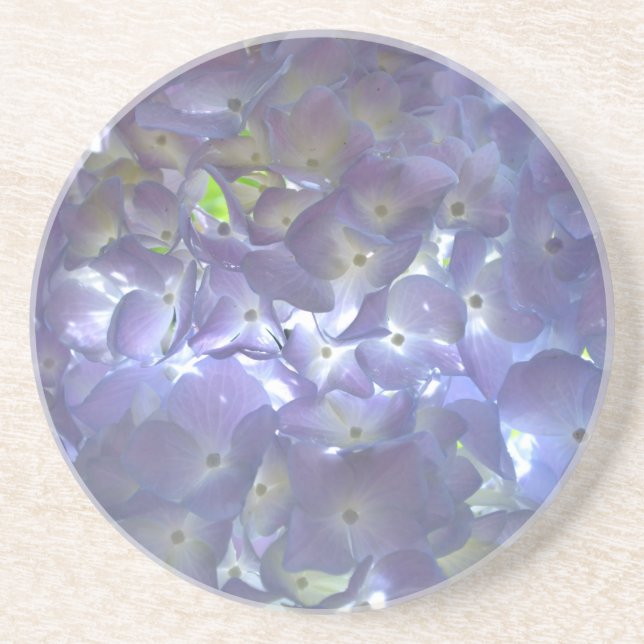 Elegant soft light purple floral purple hydrangeas coaster (Front)